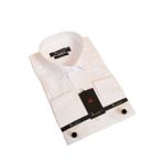 Dicotto Beyaz 8 Drop Ekstra Uzun Kol Dar Kesim Micro Kumaş Kol Düğmeli Slim Fit Erkek Gömlek - 197-1