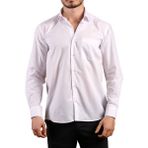 Dicotto Beyaz Büyük Beden Rahat Kesim Cepli Uzun Kol Regular Fit Erkek Gömlek - 150-1 - 5XL
