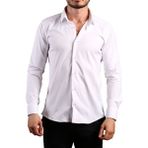 Dicotto Beyaz Ekstra Dar Kesim Likralı Esnek Micro Kumaş Kol Düğmeli Slim Fit Erkek Gömlek - 195-1 - XL