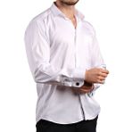 Dicotto Beyaz Rahat Kesim Micro Kumaş Kol Düğmeli Regular Fit Erkek Gömlek - 190-1