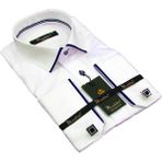 Dicotto Bordo Bieli Beyaz Micro Kumaş Kol Düğmeli Slim Fit Erkek Gömlek