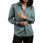 Dicotto Haki Yeşil Dar Kesim Micro Kumaş Kol Düğmeli Slim Fit Erkek Gömlek - 201-19 - XS