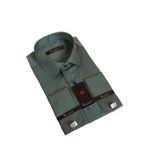 Dicotto Haki Yeşil Dar Kesim Micro Kumaş Kol Düğmeli Slim Fit Erkek Gömlek - 201-19