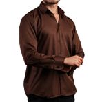 Dicotto Kahverengi Rahat Kesim Micro Kumaş Kol Düğmeli Regular Fit Erkek Gömlek - 190-11
