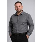 Dicotto Koyu Gri Ekstra Büyük Yaka 4 Drop Rahat Kesim Micro Kumaş Kol Düğmeli Regular Erkek Gömlek // 189-7 - Gri - Koyu Gri - 2XL