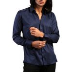 Dicotto Lacivert Dar Kesim Micro Kumaş Kol Düğmeli Slim Fit Erkek Gömlek - 201-12 - XL
