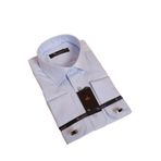 Dicotto Mavi Micro Kumaş Kol Düğmeli Slim Fit Düz Renk Gömlek