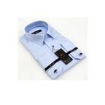 Dicotto Mavi Micro Kumaş Kol Düğmeli Slim Fit Düz Renk Gömlek