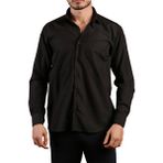 Dicotto Siyah Büyük Beden Rahat Kesim Cepli Uzun Kol Regular Fit Erkek Gömlek - 150-20 - 4XL