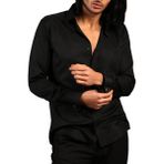 Dicotto Siyah Dar Kesim Micro Kumaş Kol Düğmeli Slim Fit Erkek Gömlek - 201-6 - 2XL
