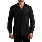 Dicotto Siyah Dar Kesim Slim Fit Uzun Kol Düz Renk Erkek Gömlek - 151-20