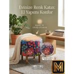 Diday Fil Puf F Puf Koltuk Puff Dekoratif Şık Fonksiyonel Tabure Moderndesenli Silindir Dijital Baskılı Renkli Bench Dekoratif Bohem Doğal Gürgen Ayaklı Çok Amaçlı Bahçe Ev Balkon - 40 x 40 x 40