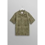 Didcot Ss Shirt Hawaiian: Rahat Kesim, Pamuk-Linen Karışımı Erkek Gömlek - Haki - XL
