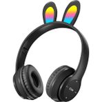Dididache Yeni P47R Işıklı Bluetooth Kulaklık Başa Takılan Tavşan Kulaklı Cep Telefonu Kablosuz Oyun Öğrenci Çocuk Kulaklığı (Yurt Dışından) - Siyah