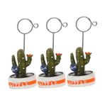 Didiseaon 1 Takım 3 Kaktüs Kartvizit Tutucu Succulents Bitkiler Mini Succulants Masa Üstü Yenilik Tutucular Yapay Etli Masaüstü Karikatür Metal Halka Küçük Bonsai