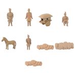 Didiseaon 1 Takım Xi'an Kültür ve Yaratıcı Müzesi Qin Terracotta Savaşçıları ve Atlar Arkeolojik Kazı Turizm Hatıra Eşyası El Sanatları Masaüstü Küçük Süsler 9 parçalı Set asker süsü heykel