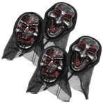 Didiseaon 4 Adet Korku Yüz Maskesi Zombi Duyu Bütünleme Oyuncakları Sürünme Cosplay Maskesi Sahne Performansı Pervane Korkunç Film Maskesi Cadı Maskesi Çocuk Süslemeler Nostaljik Plastik