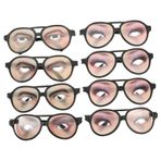 Didiseaon 8 Komik Gözlük Pörtlek Gözlük Şakalar Komik Gözlüğü Yenilik Parti Gözlüğü Parti Iyilik Göz Gizleme Gözlük Gerçekçi Göz Küresi Gözlük Yenilik Yastık Cadılar Bayramı Hüner