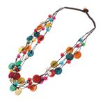Didiseaon Çok Katmanlı Kolye Boho Kolye Kolye Bohem Kolye Eski Köprücük Kemiği Zinciri Boho Bildirimi Kolye Boncuk Bildirimi Kolye Kabuk Çiçek Gerdanlık Afrikalı Boncuklu Kadın Ahşap Gofret