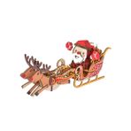 Didiseaon Noel Masa Heykelcik Erken Gelişim Oyuncakları Noel Ahşap Süslemeleri Noel Kızak Dekorasyon Dekoratif Noel Baba Kızağı Noel Kızak Heykeli Çocuk 3 Boyutlu Bambu Modeli
