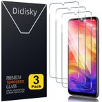 Didisky 3 adet temperli cam ekran koruyucusu Xiaomi Redmi Note 7, Note 7 Pro için parmak izi önleyici, kabarcıksız, temizlenmesi kolay, 9H sertlik, şeffaf