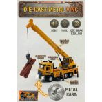 Die-Cast Metal Kasa Oyuncak Vinç Kamyonu - Sesli Işıklı, Çek Bırak Uzayabilen Kollu İnşaat Aracı