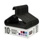 Die Grup 10 Adet Slim Plastik Elbise Askısı, Gardrop Için Alan Tasarruflu Pantolon Gömlek Ceket Etek Askısı, Kıyafet Askısı, 39.5 cm x 17.5 cm (10, Siyah) - Renkli