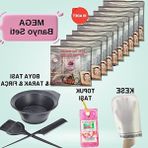 Die Grup 10 Paket Hamam Otu Toz Tüy Dökücü + Boya Kabı + Tarak + Fırça + Hamam Kesesi + Topuk Taşı Banyo Seti