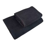 Die Grup %100 Pamuk Siyah Havlu Ikili Set Banyo (70X140 Cm) ve El (50X90 Cm) Havlusu - Ev, Spor ve Seyahat Için Mükemmel Süper Emici ve Dayanıklı - 1 - 2 Yaş - Renkli