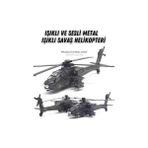 Die Grup 23 cm Sesli Işıklı Metal Helikopter Oyuncak – Çek Bırak Ses ve Işık Dayanıklı Model Helikopter