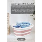 Die Grup 25 Litre Kapasiteye Sahip Katlanabilir Pembe Silikon Çamaşır Sepeti