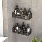 Die Grup 27X12 cm Ölçülerinde Siyah Yapışkanlı Banyo Rafı Seti, Matkapsız Montaj - 41 Delft Blue