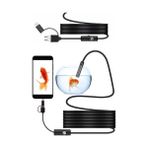 Die Grup 3-In-1 Endoskop Kamera, USB ve Android, Type-C Bağlantılı, 6 LED Işıklı, Kıvırlabilen Sert Kablo,su Geçirmez,yılan Kamera, Borescope (5 Metre)