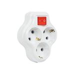 Die Grup 3lü Anahtarlı Golyat, Üçlü Topraklı Priz Duvar Tipi Çoklayıcı Fiş, 16A 250 Volt, Max 3600 Watt (Beyaz) - Renkli