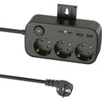 Die Grup 3'lü Priz + 4 USB (2 Type-C + 2 Usb-A) Çoklayıcı | Duvara Monte Edilebilir, Aç/kapa Anahtarı, Akım & Kısa Devre Koruma, Yüksek Güç - Renkli - 1