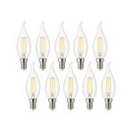 Die Grup 4W E14 Kıvrık LED Mum Ampul – 35W Eşdeğer, 3000K Günışığı, 400 Lümen, 220-240V, Şeffaf Cam Filament, 10’lu Paket [enerji Sınıfı F]