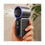 Die Grup 9CMX4CM Ultra Mini En Küçük El Fanı Taşınabilir Şarjlı Dijital Göstergeli Ayarlanabilir Hız Kademeli Taşınabilir Soğutucu Fan Usb-C Şarjlı Masaüstü Seyahat Ofis Kamp Için Vantilatör Fs-24 - Renkli