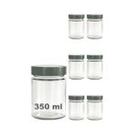 Die Grup Afracam 350 ml Kavanoz Metal Derin Kapaklı 350 cc Şeffaf Reçel, Marmelat Cam Kavanoz Deep 6 Adet (Gümüş Kapak)