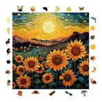 Die Grup Ahşap Puzzle Yetişkin - Günebakan Tarlasında Akşamüstü - 353 Parça, 29 x 29 cm - Yapıştırıcı Folyo Dahil - Benzersiz Şekilli Parçalar & Özel Figürler - S1-30