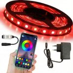 Die Grup Amberled 3 Metre Rgb Şerit LED Seti - Bluetooth Uygulama Kontrollü - Müziğe Duyarlı 5050 3 Çipli Tak Çalıştır - Adaptör Dahil - Iç Mekan Silikonsuz Aydınlatma [enerji Sınıfı F]