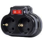 Die Grup Anahtarlı Golyat Priz, 2'li Topraklı Çoklayıcı Fiş, 16A 250 Volt ve 3600 Watt Kapasite - Çok Renkli