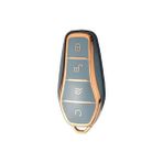 Die Grup Autohan Keys Byd Atto 3 Seal U Anahtar Kılıfı, Premium Koruyucu Kılıf, Araba Anahtarı Koruma Kabı (Gri-Altın)