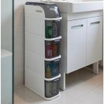 Die Grup Banyo ve Mutfak Için 4 Çekmeceli Tekerlekli Organizer Dolap, 95X20X38.5 cm - Renkli