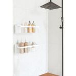 Die Grup Banyor Yapışkanlı Banyo Rafı, 2'li Banyo Düzenleyici Organizer Banyo Duş Rafı Şampuanlık, Plstik Beyaz