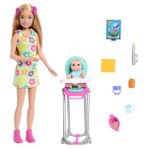 Die Grup Barbie Aksesuarlarla Birlikte Gelen Barbie Skipper Bebek ve Oyun Seti, Yemek Zamanı Temalı Bebek Bakıcılığı Seti, Renk Değiştiren Oyuncak, HTK35