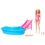 Die Grup Barbie Bebek ve Havuz Oyun Seti Barbie Bebek ve Havuz Oyun Seti, Sarışın Bebek, Havuz, Kaydırak, Havlu ve Içecek Aksesuarları HRJ74