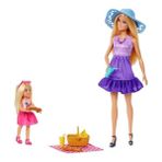 Die Grup Barbie Malibu ve Chelsea Kıyafetleri ve Aksesuarları Barbie Aile ve Dostlar Serisi Bebekler ve Aksesuarlar, 2 Bebek ve 9 Aksesuar ile Piknik Temalı Oyun Seti JBF43