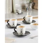 Die Grup Bialetti - 4'lü Espresso Fincan Seti - Sekizgen Tasarım - Siyah Beyaz Karma Renk - Porselen - 1 - Renkli