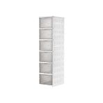 Die Grup Deconox 6 Katlı, Katlanabilir Ayakkabılık, Taşınabilir Çok Amaçlı, Geniş, Katlanabilir Dolap ve Raf, Katlanır Taşınabilir Premium Portatif Organizer Ayakkabılık (25,5cm x 34,5cm x 105,5CM) (Beyaz) - Renkli