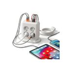 Die Grup Dik Priz Kulesi Vertical Smart Power Socket - Akım Korumalı, 2500W Çoklu Priz Çoklayıcı, 8 Eu Priz Girişi ve 4 USB ve 2 Type-C Portlu, 2m Kablo, Aşırı Yük Korumalı Grup Priz - Renkli - 1